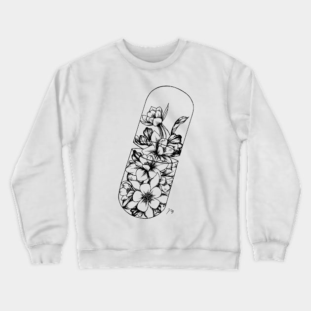 Flower Pill Crewneck Sweatshirt by Akbaly